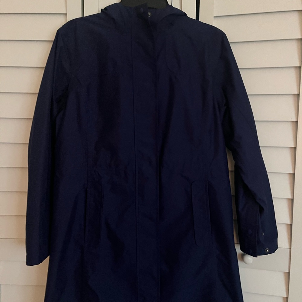 L.L. Bean Deep Blue Hooded Trench Coat